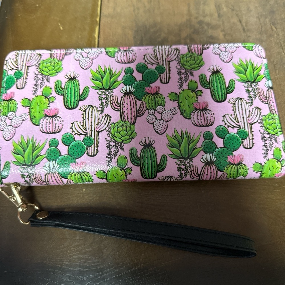 Pink and cactus wallet